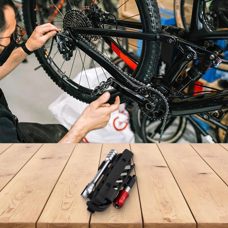 Bike Repair Tool Kit with Ratchet Wrench and Multifunctional Combination