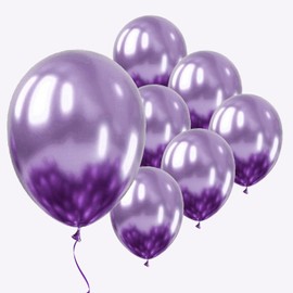 Balloons Hub Metallic Purple 12 Inch Glossy Metallic Pearl Balloons Premium Chrome Latex Balloons Birthday Wedding Engagement Festival Party Decorations Pack of 20