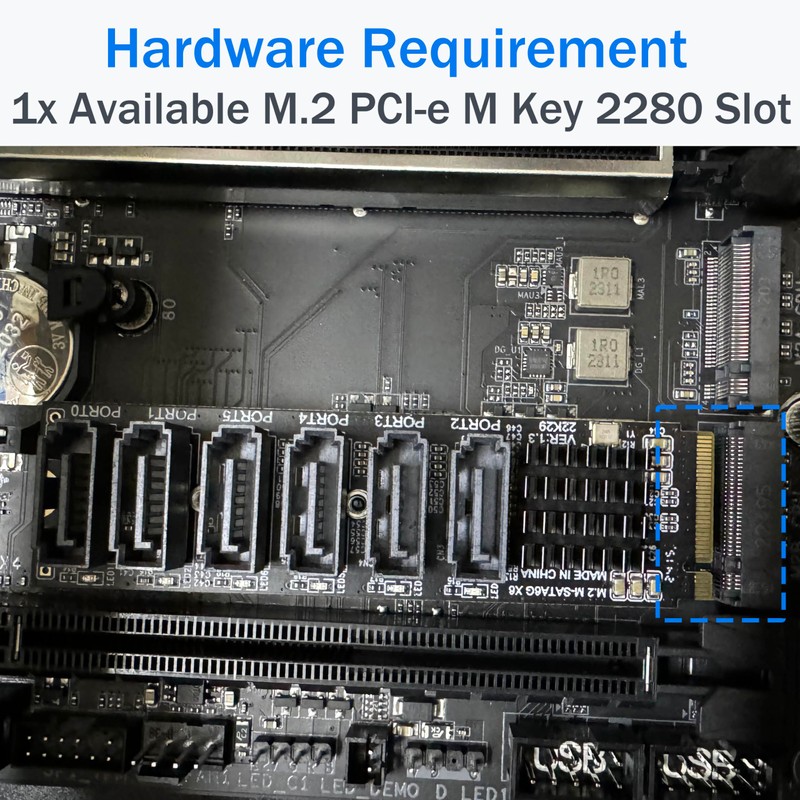 M.2 to SATA 3.0 Adapter [6-Port], RIITOP M.2 NVMe to