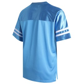 Pullonsy Blank Light Blue Football Jerseys for Men Women Boys Girls Practice Workout Shirts Sports Uniforms Fitness Tops White Stripe-Light Blue Jersey,Men Size Small