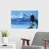 Bald Eagle Perched On Spruce Branch Wall Decal, Eagle Artwork
