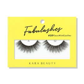 KARA BEAUTY Fabulashes Glam 3D Faux Mink Strip Lashes – Full Volume, Fluffy, Wispy Lash Strips – Reusable Fake Eyelashes with Soft Flexible Band – Vegan, Cruelty-Free, Lightweight - Style A52
