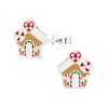 Christmas Gingerbread House Earrings .925 Sterling Silver Ginger Bread