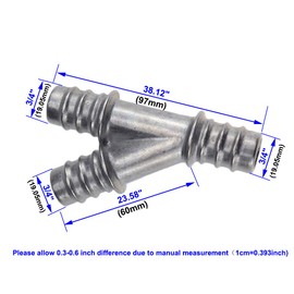 New Upgraded Aluminum HVAC Return Heater Y-Type Hose Splicer Connector Pipe Tube/Fitting Return Hose for Dodge Grand Caravan/Chrysler Town & Country 3.8L 230CID / 4.0L 241CID V6 Engine 2008-09