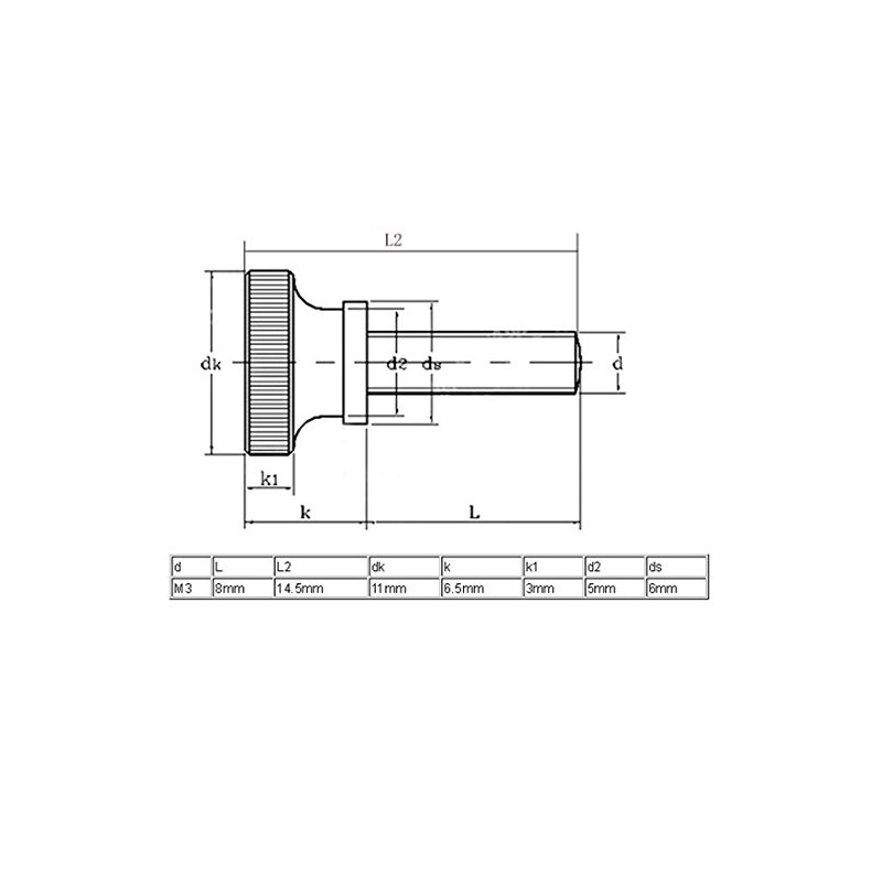 sourcing map Knurled Head Full Thread Knurled Screws Bolts Fasteners