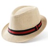 BABEYOND Straw Trilby Fedora Hat for Men-1920s Felt Panama Hat