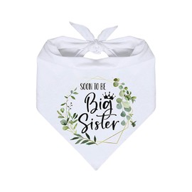 Soon to Be Big Sister Dog Bandana, White Pet Scarf Pregnancy Announcement Dog Bandana Baby Dog Gender Revealing Photo Props Accessories