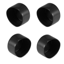TA-VIGOR 4Pcs Rubber End Caps, 50mm ID Round Flexible Screw End Caps Thread Protectors, Black Vinyl Bolt Covers Rubber Covers for Screws, Tubes, Cables, Wires, etc