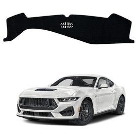 INUBOXES Non-Slip Dash Cover Dashboard Cover Mat Custom Fit Center Console Cover Sunshield Protector Pad Compatible with for Ford Mustang 2024 2025 Accessories Pad (Without HUD) (Black Trim)