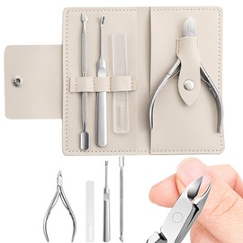 Lamiishop Cuticle Nipper, Cuticle Nipper, Cuticle Nipper, Cuticle Nipper, Cuticle Nipper, Cuticle Nipper, Cuticle, Pusher, Sharp, Cuticle Pusher, Leather Storage Case Included, Easy to Carry, Nail