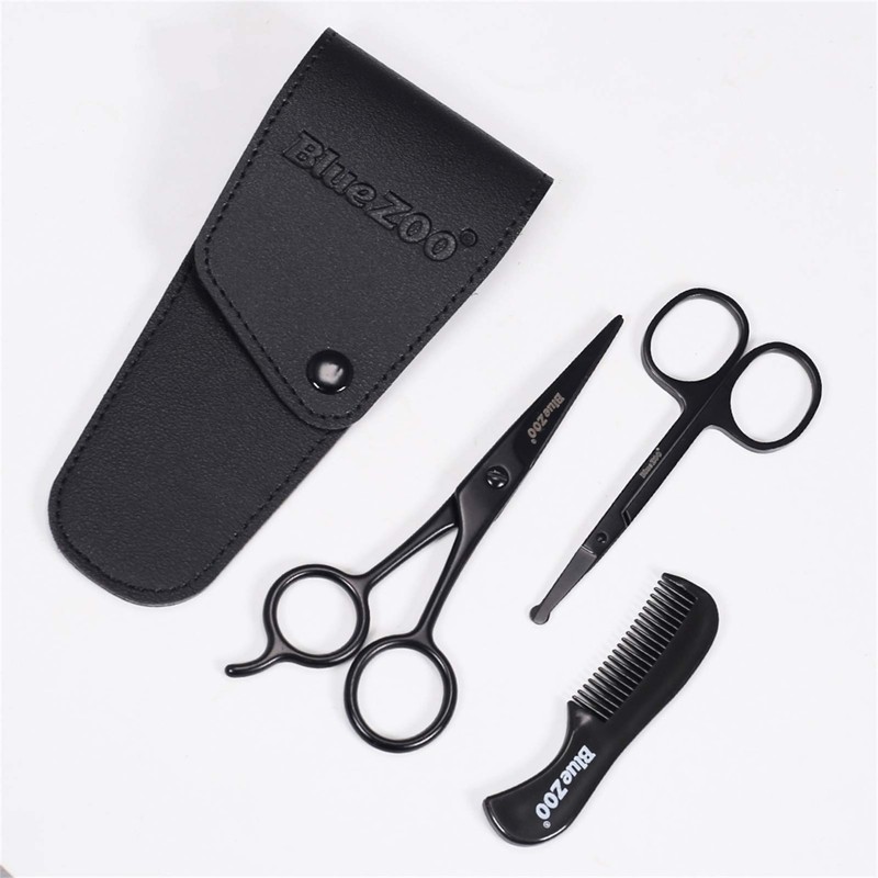 Beard Scissors/Nose Scissors /Mustache Comb Multi Functions Grooming Kit Gift