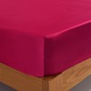 ROOEE Satin Silk Fitted Sheet with Pillowcase Set Breathable Soft