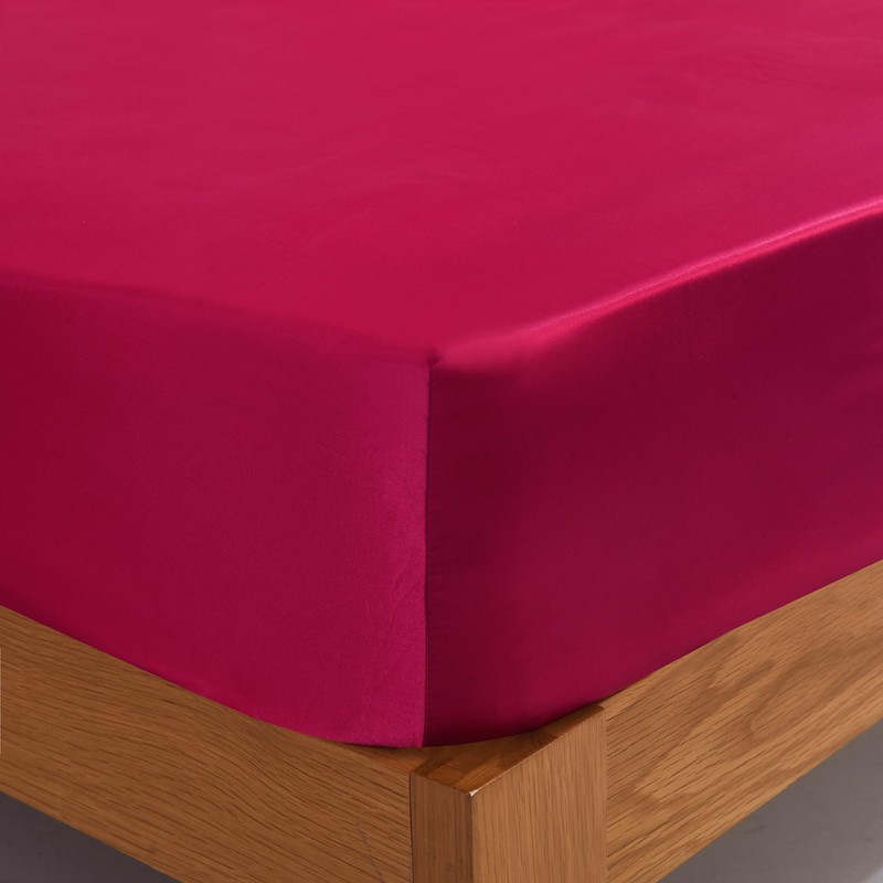 ROOEE Satin Silk Fitted Sheet with Pillowcase Set Breathable Soft