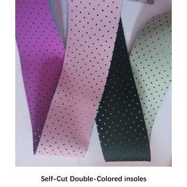 2 Rolls DIY Self-Cut Double-Colored Comfort Shoe Inserts for Women, Cushion Boot Insoles for Men, Non-Slip Shock Absorbing Foam Inner Soles（Beige/BLK+Purple/Pink