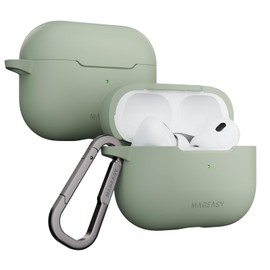 MAGEASY Designed for AirPods Pro 2 Case - Shockproof Protective Case for AirPods Pro & Pro 2, Stain-Resistant, Smooth & Skin-Friendly, Support Wireless Charging - Skin (Desert Green)