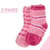 Metzuyan WS-AW23 2 Pairs Baby Girls Fluffy Slipper Socks with