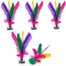 Goxfaca 5 Pack Kick Shuttlecock, 19cmChinese Jianzi Shuttlecock, Chinese Jianzi Foot Feather Sports Toy for Indoor and Outdoor Tennis and Racquet Sports
