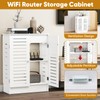 WYJREES WiFi Router Storage Cabinet, Multi-Functional Router Storage Box, Floor