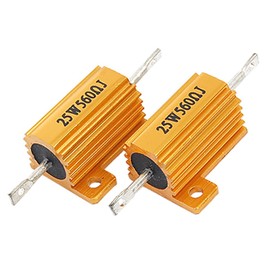 uxcell Metal Clad Resistor Wire Wound Resistor Aluminum Clad Resistor Gold Tone 25W 560 Ohm 5% Pack of 2