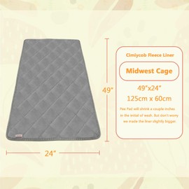 Guinea Pig Bedding, Fleece Cage Liner, Midwest 47x24 IN 2Pack, Super Absorbent & Odor Control & Waterproof & Reusable & Quick Dry Washable Guinea Pig Liner, Pee Pad Mat for Small Animal, Rabbit, Bunny