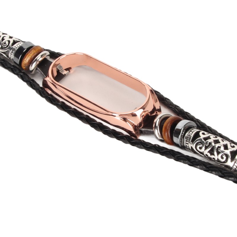 Leather Strap for Xiaomi 7 NFC Bracelet Metal Buckle Ethnic