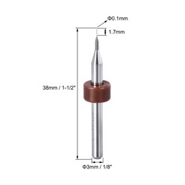 TOP-VIGOR 10Pcs 0.1mm Micro Drill Bit, 1/8 Inch Shank PCB Carbide CNC Print Circuit Board Tungsten Twist Tool Router Bits Shank for Rough Stone Jewelry Punching Engraving