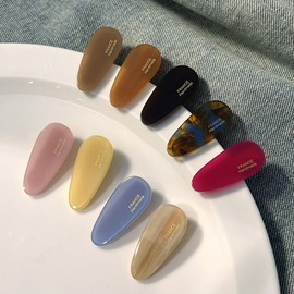 Fesanla Small 3 Piece Barrette, Hair Clip, Hair Clip, Barrette, Bangs, Hair Ornament, Cute, Oval Hair Accessory, Women's (Set of 3)