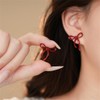 Red Bow Stud Earrings for Women S925 Sterling Silver Post
