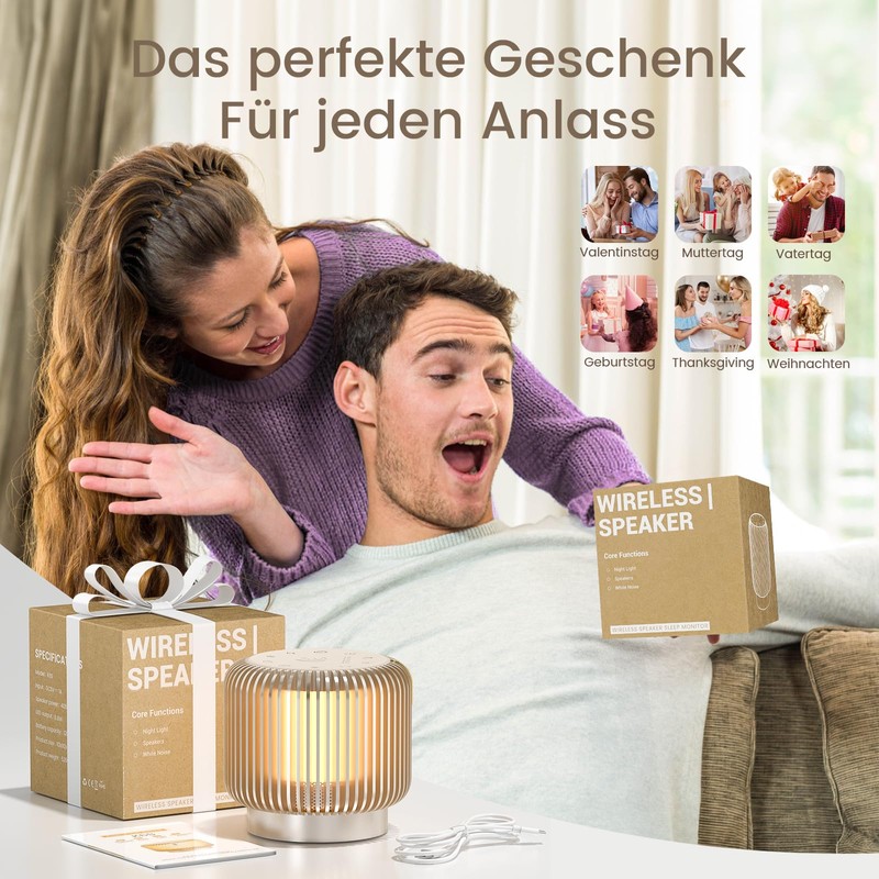 COLSUR Bluetooth Speaker, Bluetooth Speaker with Night Light