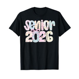 Senior 2026 pastel floral patchwork letters with lace bow T-Shirt