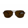 square aviator BIFOCAL READING SUNGLASSES brown frame brown lens 100%