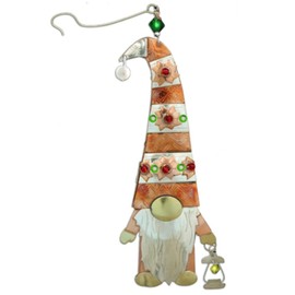 Pinnacle Peak Trading Company Lantern Gnome Metal Christmas Tree Ornament 5.5 Inch Fair Trade Multicolor