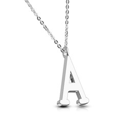 Bungsa® Women's Necklace, Letter A-Z in Silver or Rose Gold – Alphabet Necklace with Pendant – Stainless Steel – Necklace for Women, Children & Men – A B C D E F G H I J K L M N O P R S T U V W Z, Stainless Steel, Colour: silver.