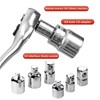 Dilightnews Pack of 6 Socket Spanner Nuts, 8 Pieces Socket