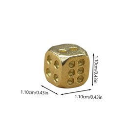 Abaodam Exquisite Small Dice, Pure Copper Unique 6 Sided Dice, Set of 5, Fancy 6 Sided Dice, Small Dice Props for Table Games, Copper Crafting Game Dice for Bar and Home Party Games Props 1 Piece About 1.1cm Cube
