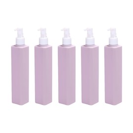 AIMALL 5 PCS Precision Pump Dispensing 250ml, Convenient Refill Square Bottle for Liquid Soap, Shampoo, Lotion - Leak-Proof, Wide Mouth