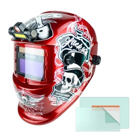 TRQWH Solar-Powered True Color Auto-Darkening Welding Helmet & Welding Cap Set