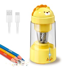 Zmol Fully Automatic Pencil Sharpener, Lion Pencil Sharpener for Colored Pencils,Auto in & Out, Rechargeable Portable Pencil Sharpeners for No.2/Colored Pencils(6-8mm), Classroom/Office/Home