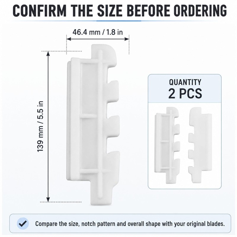 YKF-116 Scraper Blades for VEVOR Hard Ice Cream Machines, 2-Pack