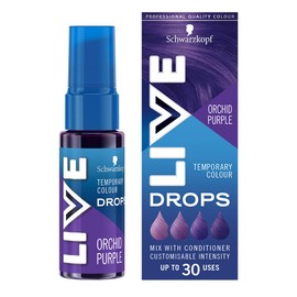 Schwarzkopf Live Colour Drops Vegan Semi-Permanent Purple Hair Colour, 2 to 12 Washes, Durable, Orchid Purple, 30 ml