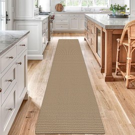 KOZYFLY Boho Runners for Hallways 2x10 ft Washable Long Hall Carpet Runner Rubber Backed Kitchen Rug Natural Cotton Entryway Runner Rugs Indoor Floor Runners for Hall Kitchen Entryway