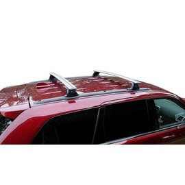 BRIGHTLINES Heavy Duty Anti-Theft Premium Aluminum Roof Bars Roof Rack Crossbars Compatible with 2011-2021 Jeep Grand Cherokee with Roof Black Plastic Moldings (Silver)