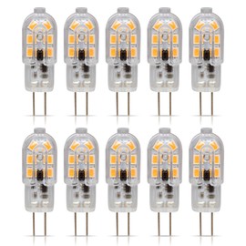 Simba Lighting LED G4 Bulb (10 Pack) 1.5W T4 20W Halogen Replacement 12V AC/DC JC Bi-Pin Base for Accent Lights, Under Cabinet Puck Light, Chandeliers, Track Lighting, Non-Dimmable, Soft White 3000K