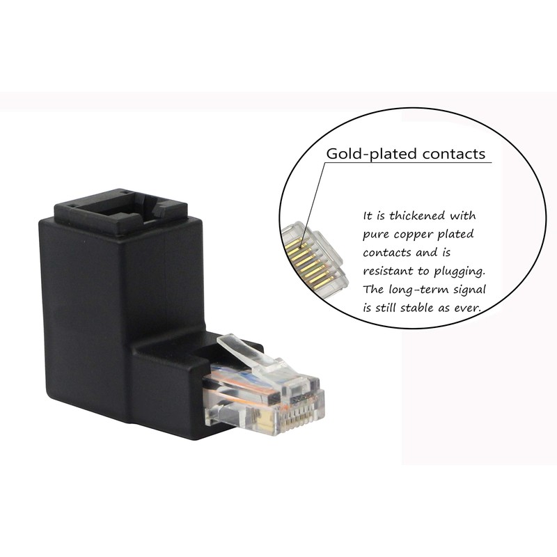 CERRXIAN 90 Degree Ethernet LAN RJ45 Male to Female, Right