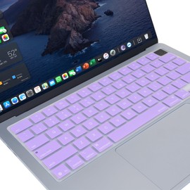 MOSISO Keyboard Cover Skin Compatible with MacBook Air 13.6 inch 2025 M4 A3240/Air 15 inch M4 A3241, Purple