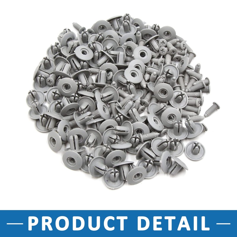 A ABSOPRO Pack of 100 Rivets Mounting Clip 8 mm