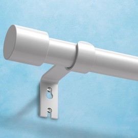 IFELS Heavy Duty Curtain Rods for Windows 66 to 120 Inch, 1 Inch White Curtain Rods for Outdoor, Farmhouse, Bedroom, Kitchen, Living Room, Adjustable Easy Install Curtain Rods (A2,White,30"-120")