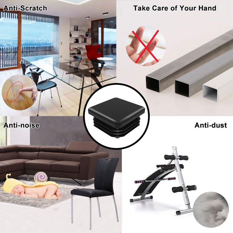 Gizhome Square Plastic Polyethylene Plug 1"x 1", Tubing End Cap,