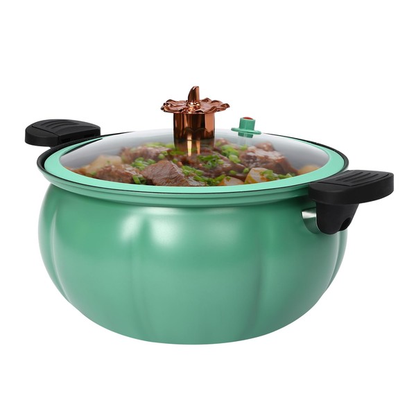 8L/2.11gal Micro Pressure Cooker Pumpkin Pot Non-Stick Micro Pressure Cooker