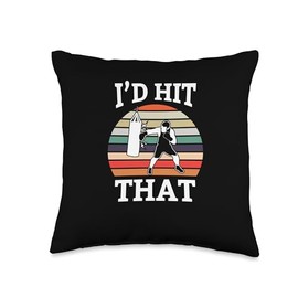 I'd Hit That Retro Boxing Punching Bag Workout Throw Pillow